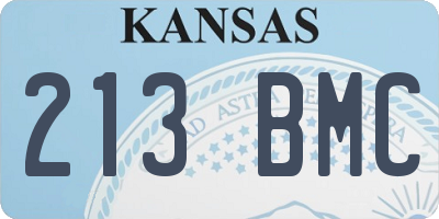 KS license plate 213BMC