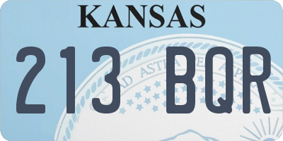 KS license plate 213BQR