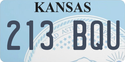 KS license plate 213BQU