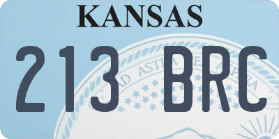 KS license plate 213BRC