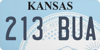 KS license plate 213BUA