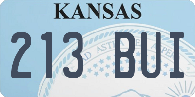 KS license plate 213BUI