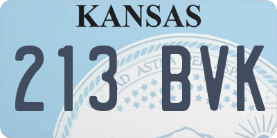 KS license plate 213BVK