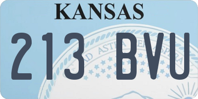 KS license plate 213BVU