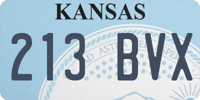 KS license plate 213BVX