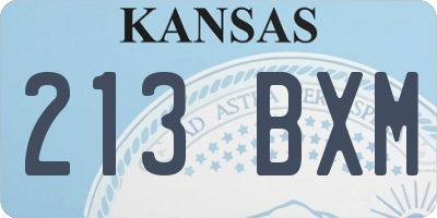 KS license plate 213BXM