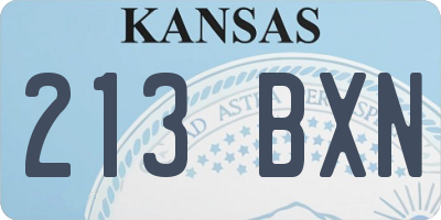 KS license plate 213BXN
