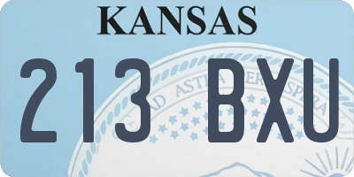 KS license plate 213BXU