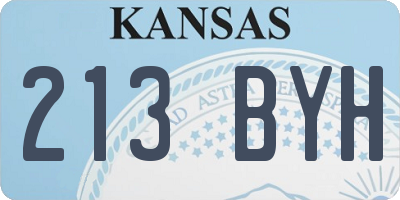 KS license plate 213BYH