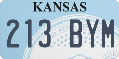 KS license plate 213BYM