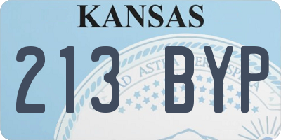 KS license plate 213BYP