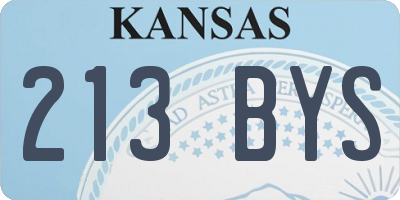 KS license plate 213BYS