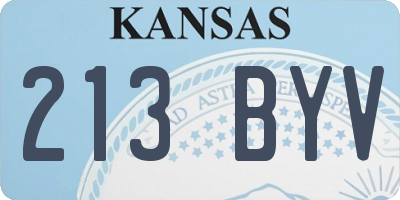 KS license plate 213BYV