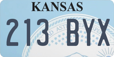 KS license plate 213BYX