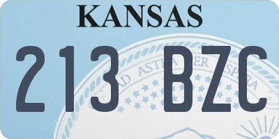 KS license plate 213BZC