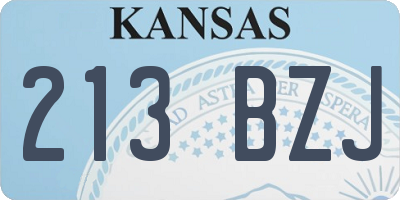 KS license plate 213BZJ