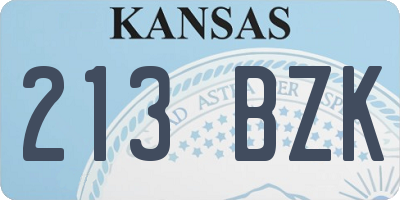 KS license plate 213BZK