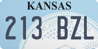 KS license plate 213BZL