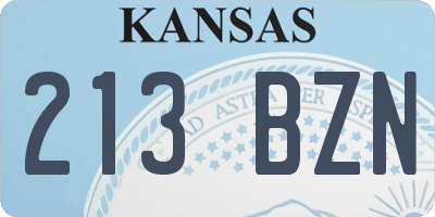 KS license plate 213BZN