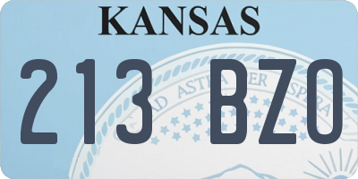 KS license plate 213BZO