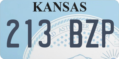 KS license plate 213BZP