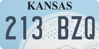 KS license plate 213BZQ