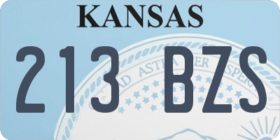 KS license plate 213BZS