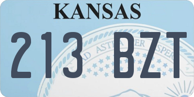 KS license plate 213BZT