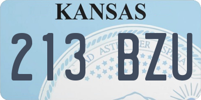 KS license plate 213BZU