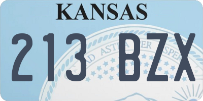 KS license plate 213BZX