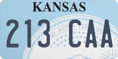 KS license plate 213CAA
