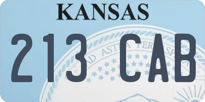 KS license plate 213CAB