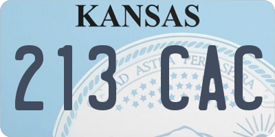 KS license plate 213CAC