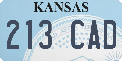 KS license plate 213CAD
