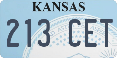 KS license plate 213CET