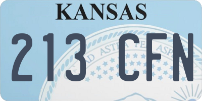 KS license plate 213CFN