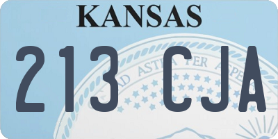 KS license plate 213CJA