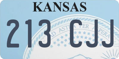 KS license plate 213CJJ