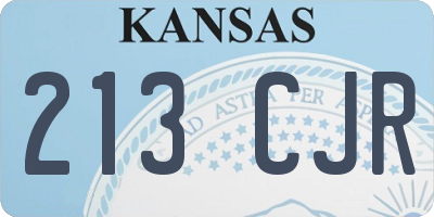 KS license plate 213CJR