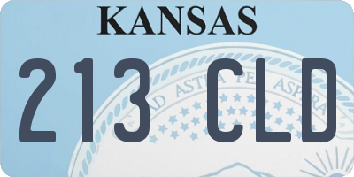 KS license plate 213CLD