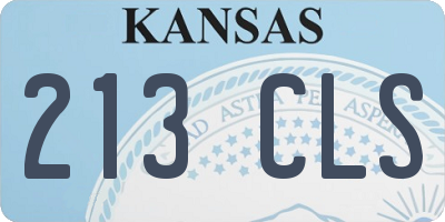 KS license plate 213CLS