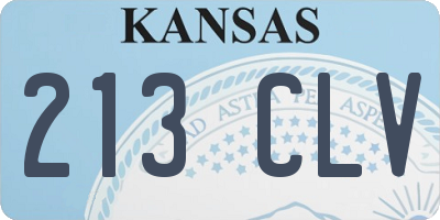 KS license plate 213CLV