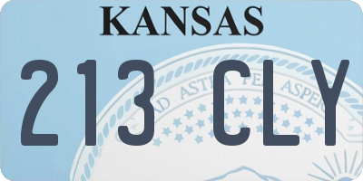 KS license plate 213CLY