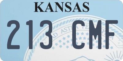 KS license plate 213CMF