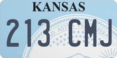 KS license plate 213CMJ
