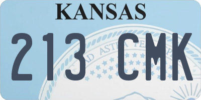 KS license plate 213CMK