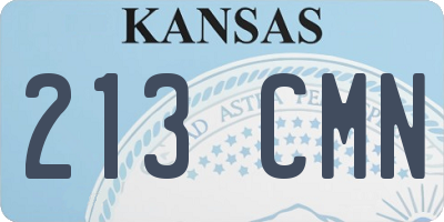 KS license plate 213CMN