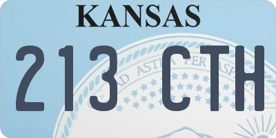 KS license plate 213CTH