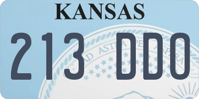 KS license plate 213DDO