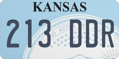 KS license plate 213DDR